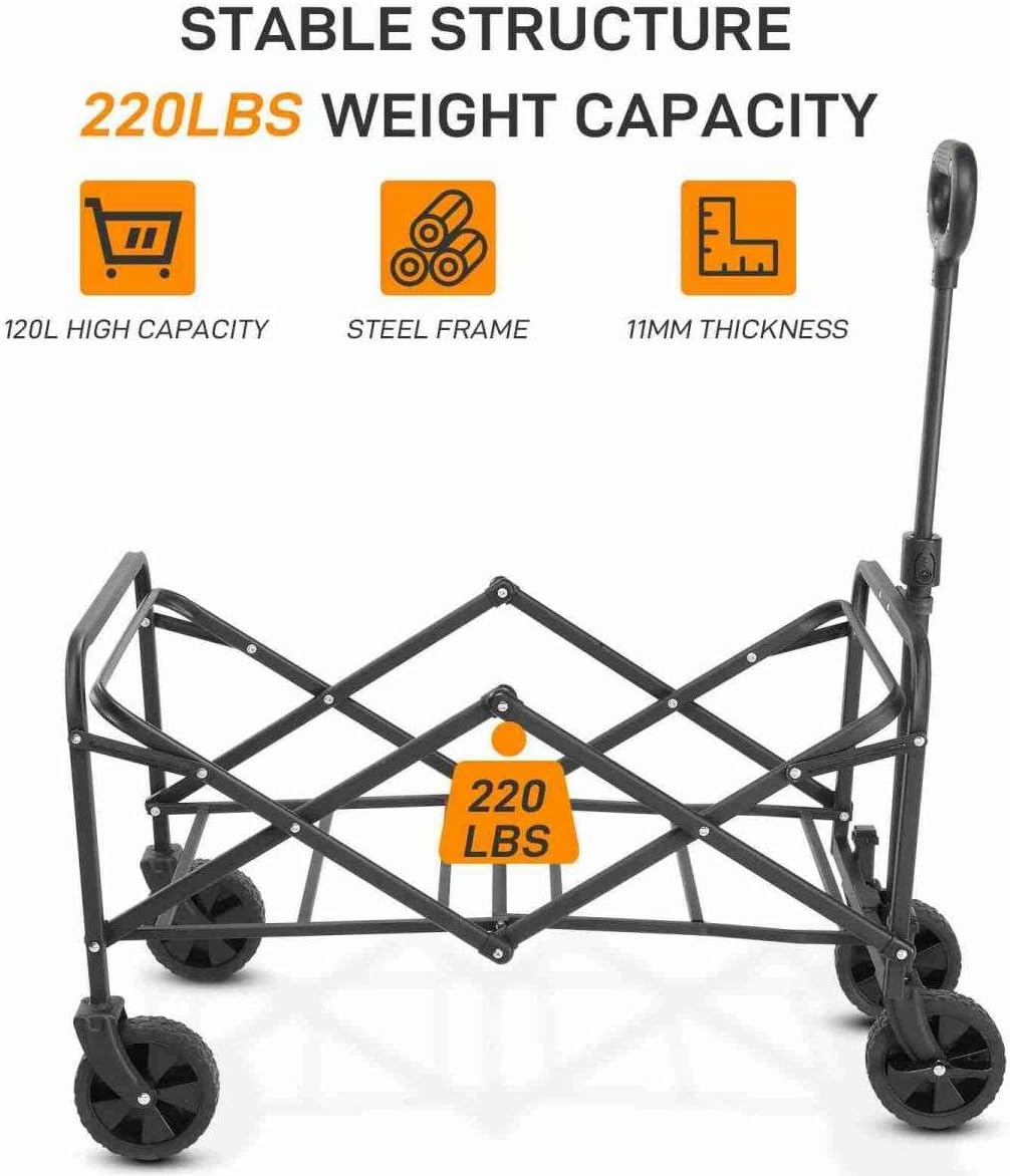 Blue Heavy Duty Folding Wagon with All Terrain Wheels F55660