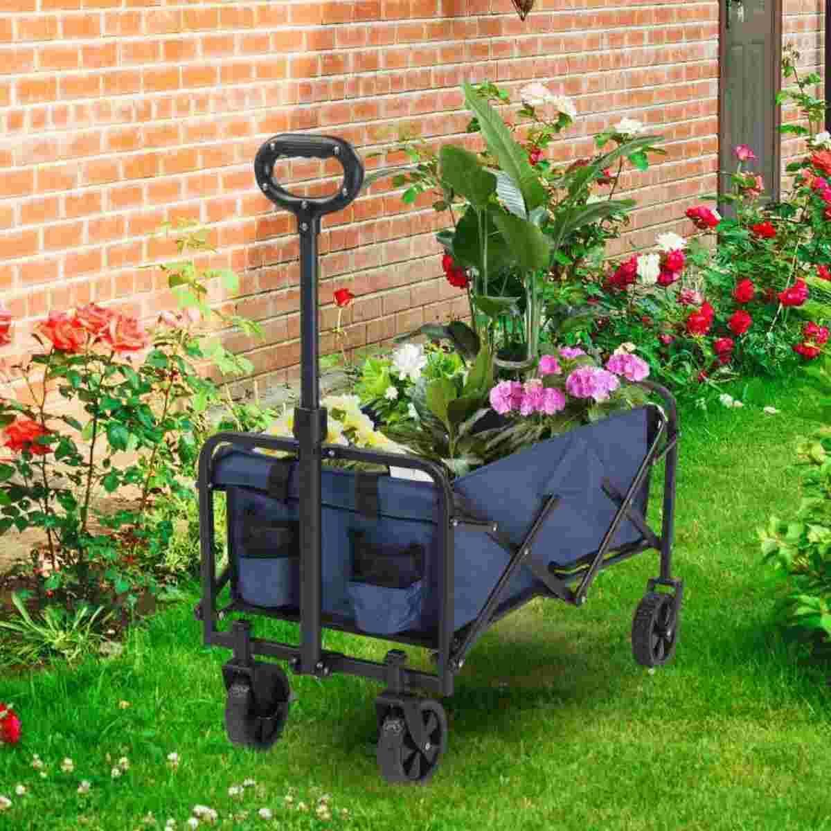 Blue Heavy Duty Folding Wagon with All Terrain Wheels F55660