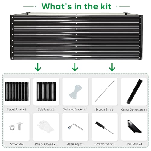 6×3×2ft Galvanized Metal Raised Garden Bed K757777