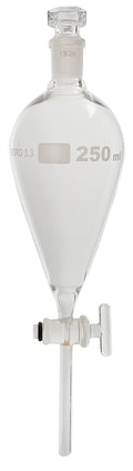 250ml Glass Separatory Funnel with Glass Stopcock, Case of 12 U513