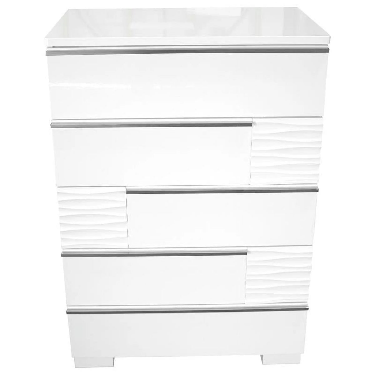 White 5 Drawer Poplar Wood Bedroom Chest N43803