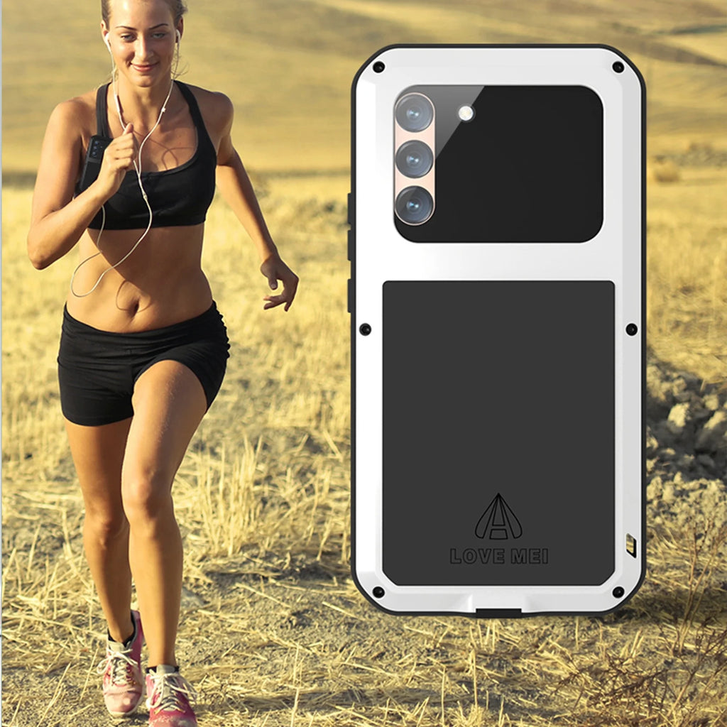 White Metal Bumper Silicone Case with Built-in Screen Protector G548