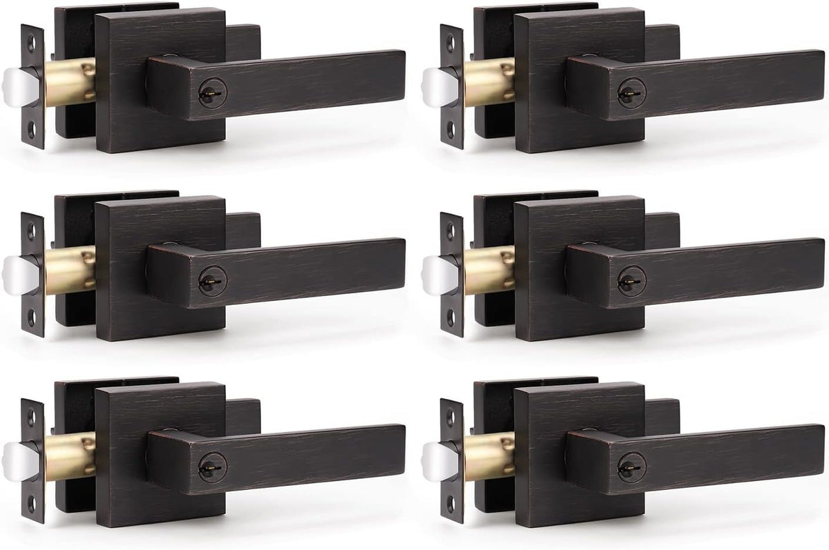 6 Pack Oil Rubbed Bronze Dummy Door Lever A1931