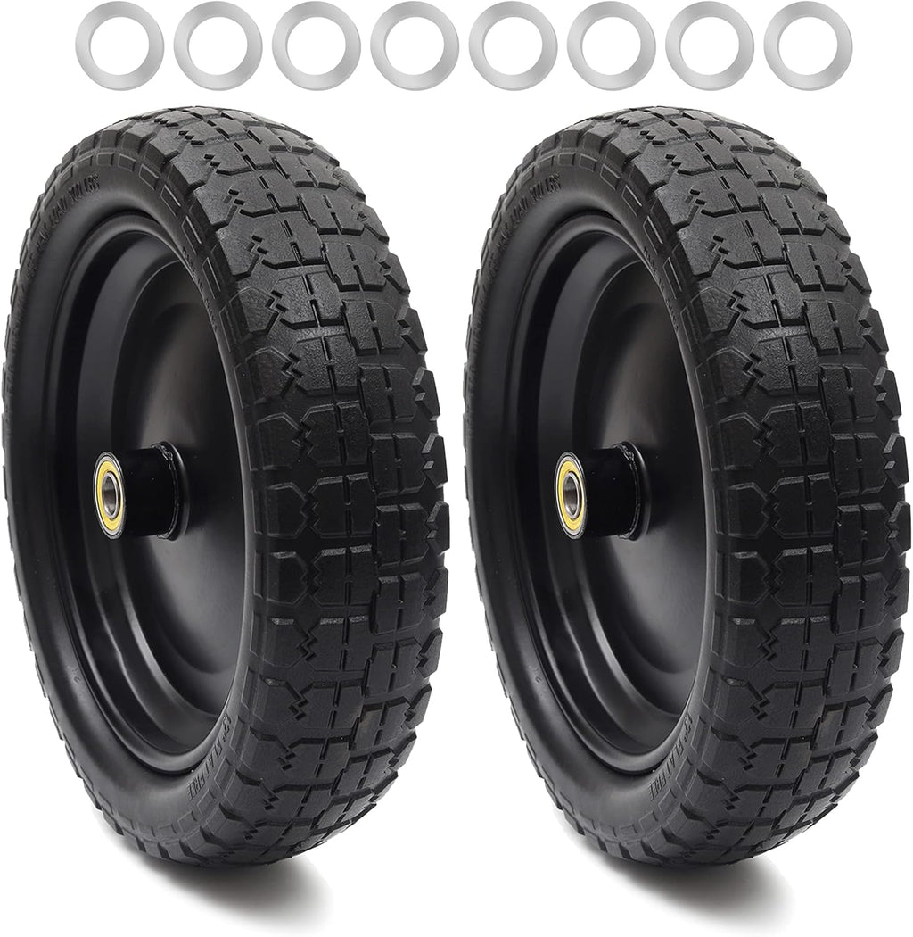13'' Solid Polyurethane Flat-Free Tire and Wheel Assemblies 2-Pack U590