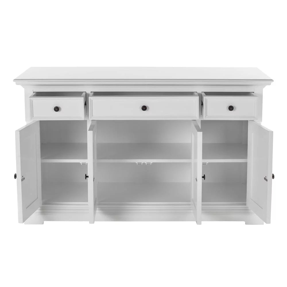 White Four-Door Buffet with Three Drawers B53266