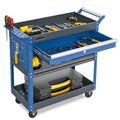Blue 3 Tier Rolling Tool Cart with Drawers X2366