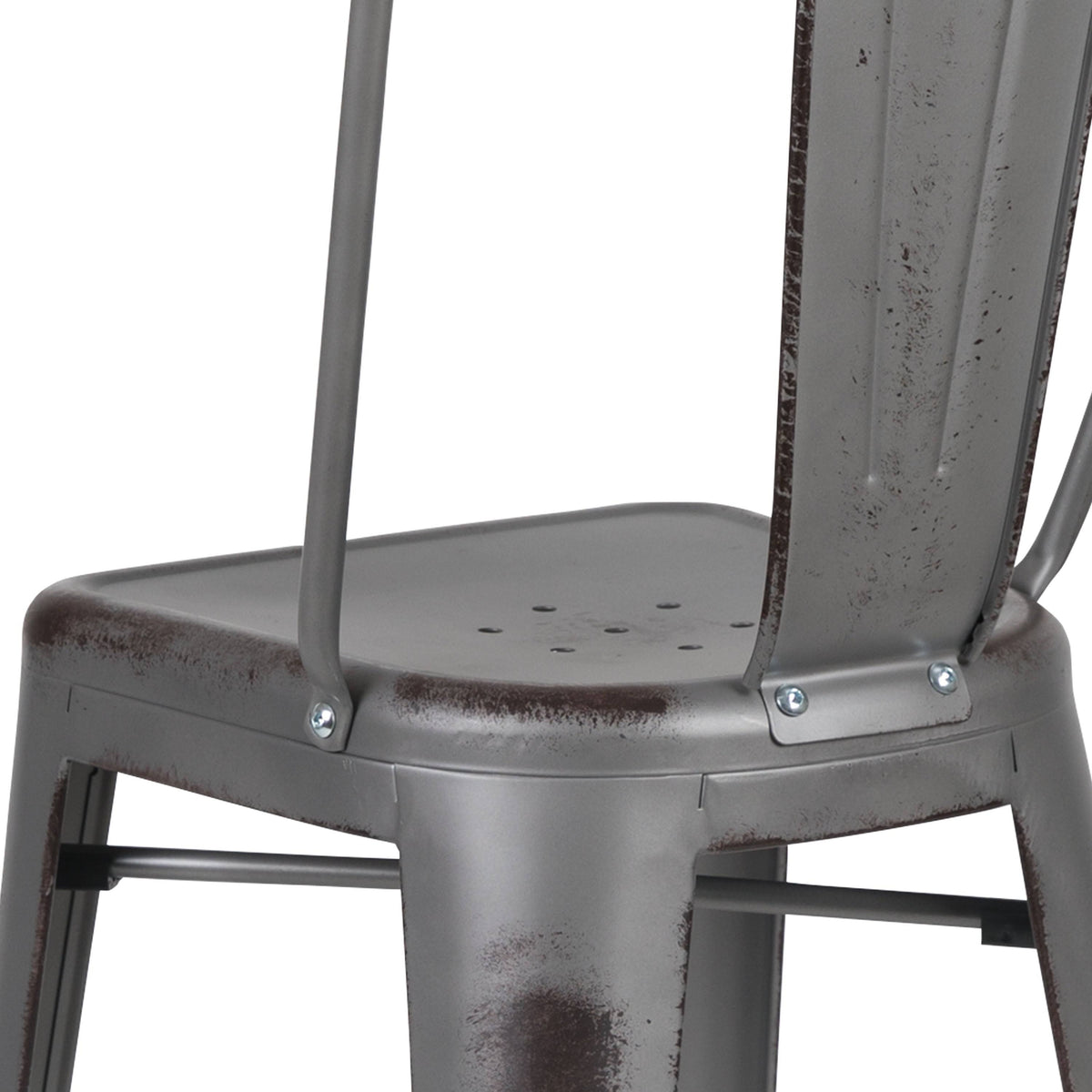 Distressed Metal 30-Inch Stool J88107