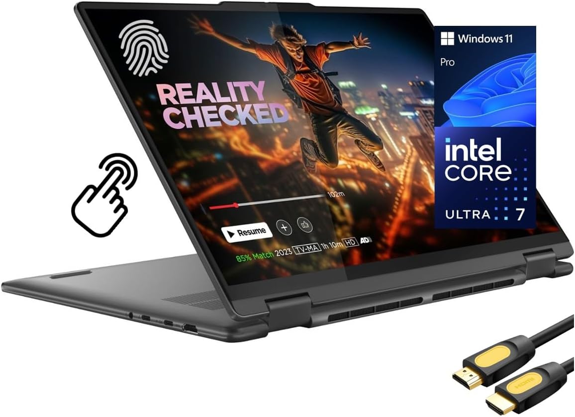 16" 2K Touchscreen 2-in-1 Laptop, Core Ultra 7 155U, 16GB DDR5, 256GB NVMe SSD, Win 11 Pro J442844