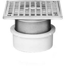 PVC Adjustable Commercial Drain with Square Grate and Square Top O802
