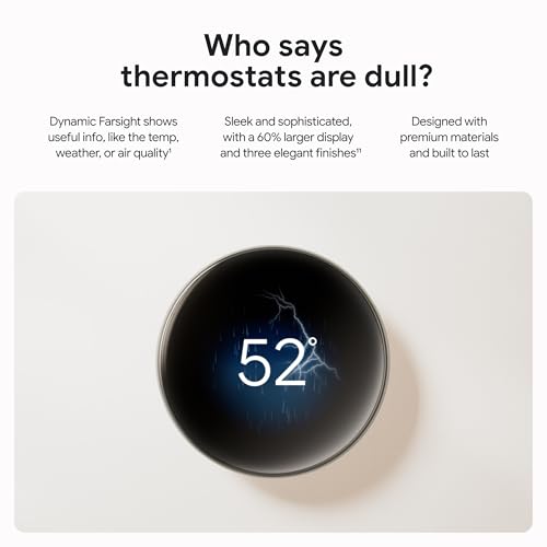 Polished Silver Smart Thermostat with Temperature Sensor K165