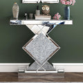 Mirrored Console Table, Silver, 31.5'' Long Accent Narrow Table Q146914