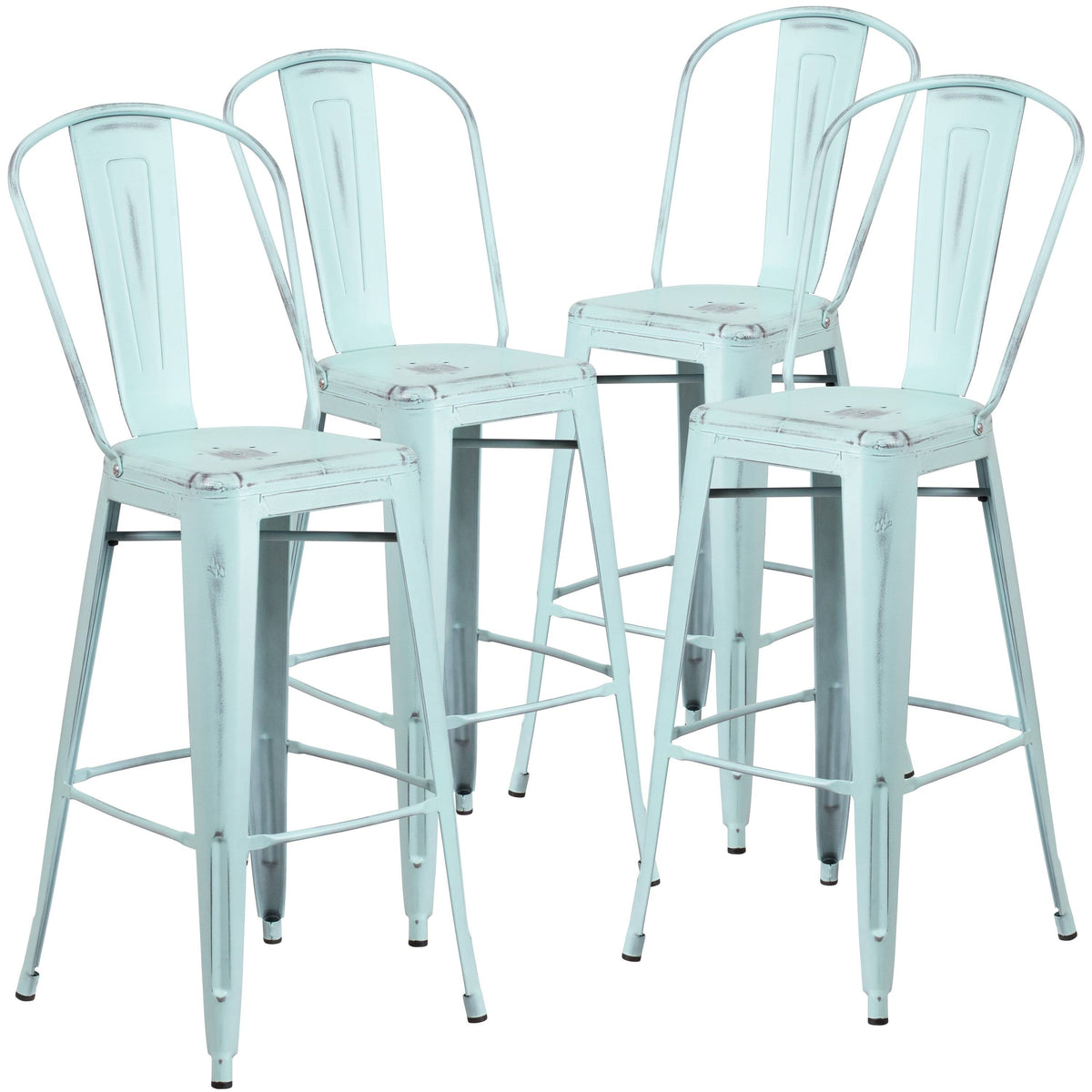 Distressed Metal 30-Inch Stool J88107