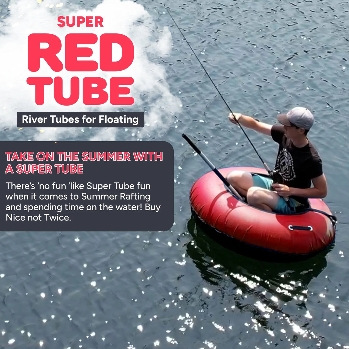 Red Heavy Duty Inflatable River Tube F155013
