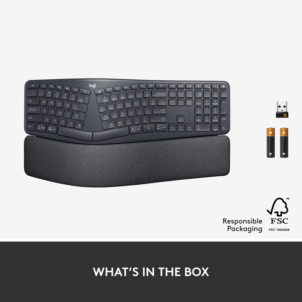 Graphite Ergonomic Split Keyboard with Wrist Rest R355960