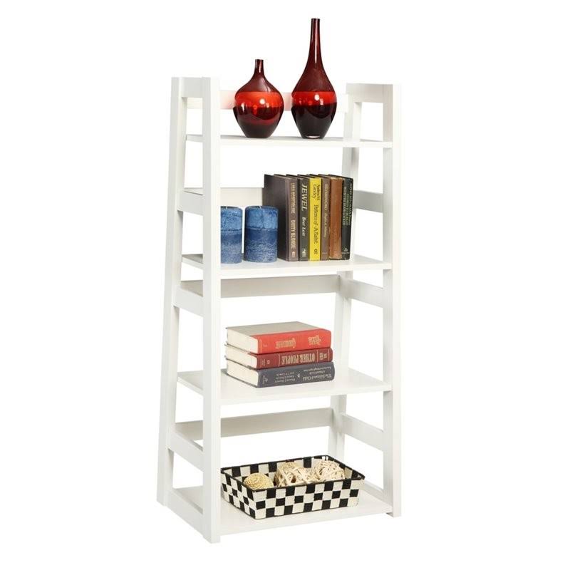 White Four Shelf Wood Bookcase K369920