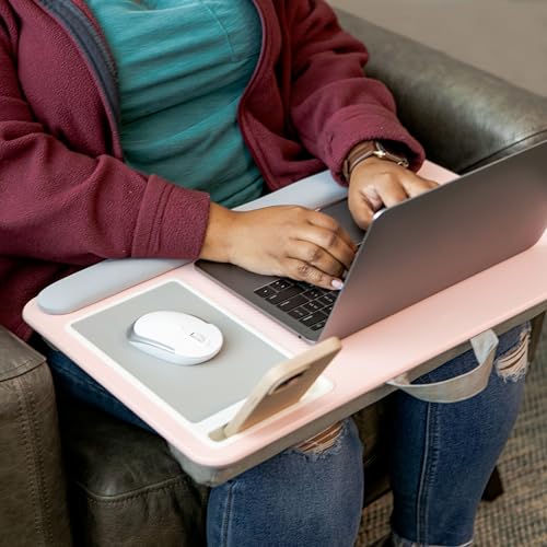 Pink Lap Desk with Wrist Rest and Mouse Pad U4770