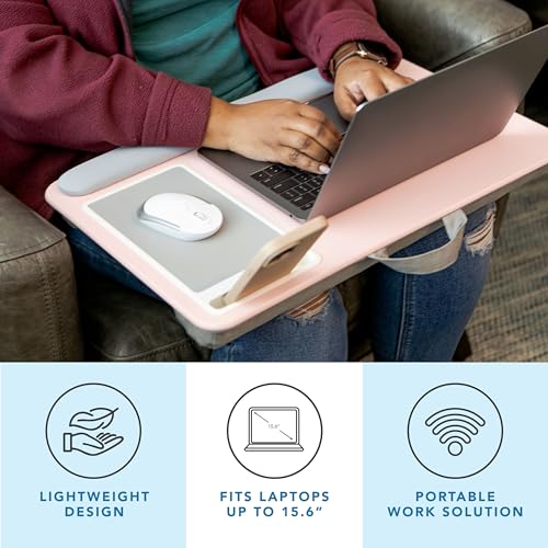 Pink Lap Desk with Wrist Rest and Mouse Pad U4770