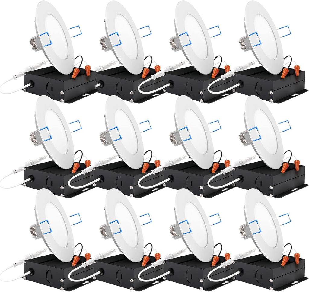 12 Pack 6 Inch Ultra Thin LED Recessed Ceiling Lights Dimmable 6000K T597870
