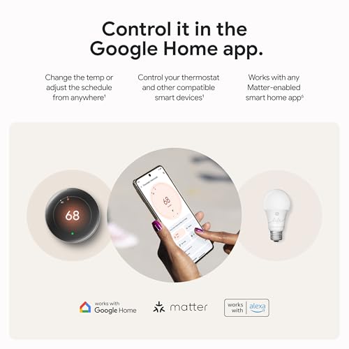 Polished Silver Smart Thermostat with Temperature Sensor K165