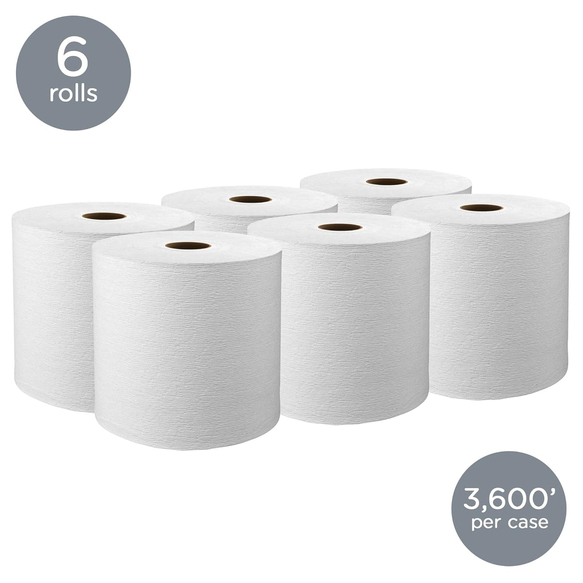 Hard Roll Paper Towels White 6 Rolls X3934
