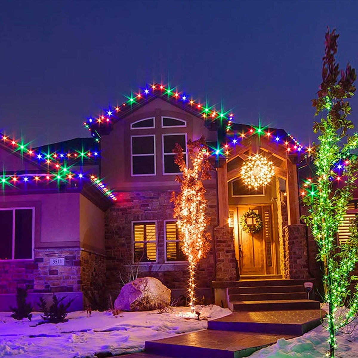 600LED Solar Christmas Lights Outdoor Waterproof 206.7ft 8 Modes G9048