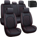 Black & Red Waterproof Faux Leather Front Seat Covers G823