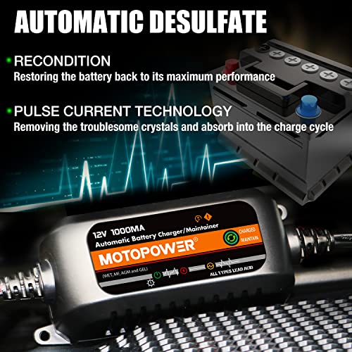 12V 1000mA Automatic Battery Charger T876