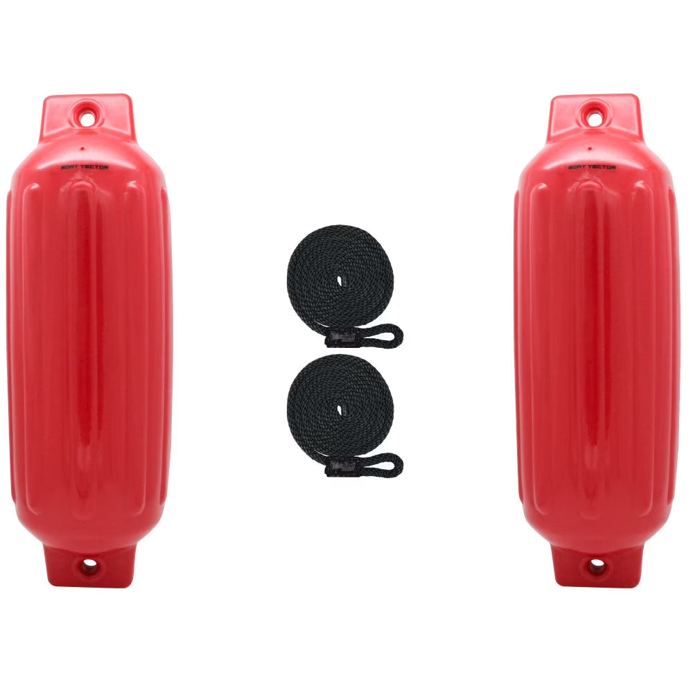 Red Inflatable Boat Fenders 2-Pack 10 In. x 30 In. D744498