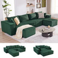 107.4" Beige Corduroy Modular Sectional Sofa I551853