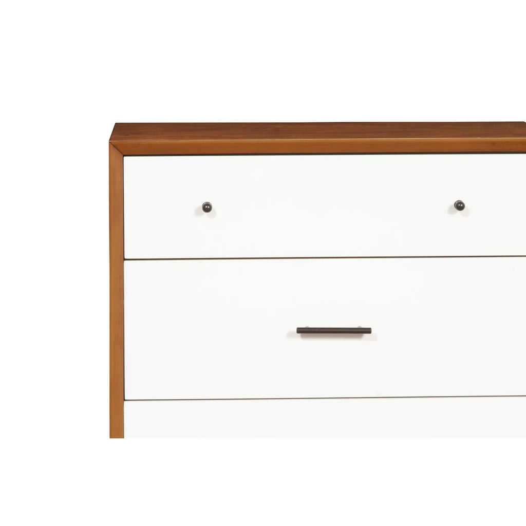 Wooden Chest with Three Drawers Brown and White J985584