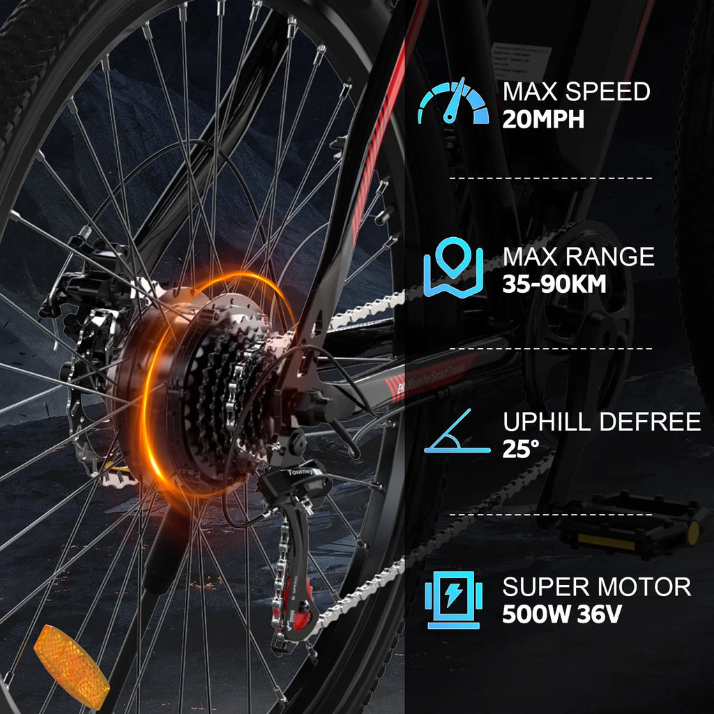 500W 26 Electric Bike with Removable 36V 12Ah Battery S8978