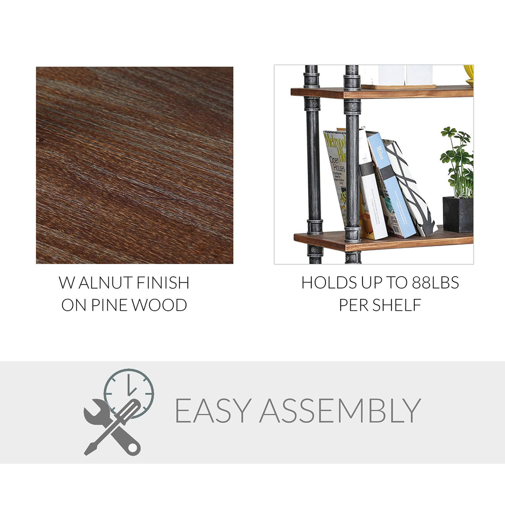 5-Tier Solid Pine Wood Bookcase H6697