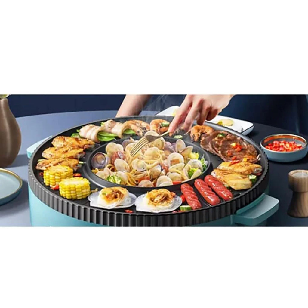 2 in 1 Non-Stick Electric Grill and Hot Pot V77894