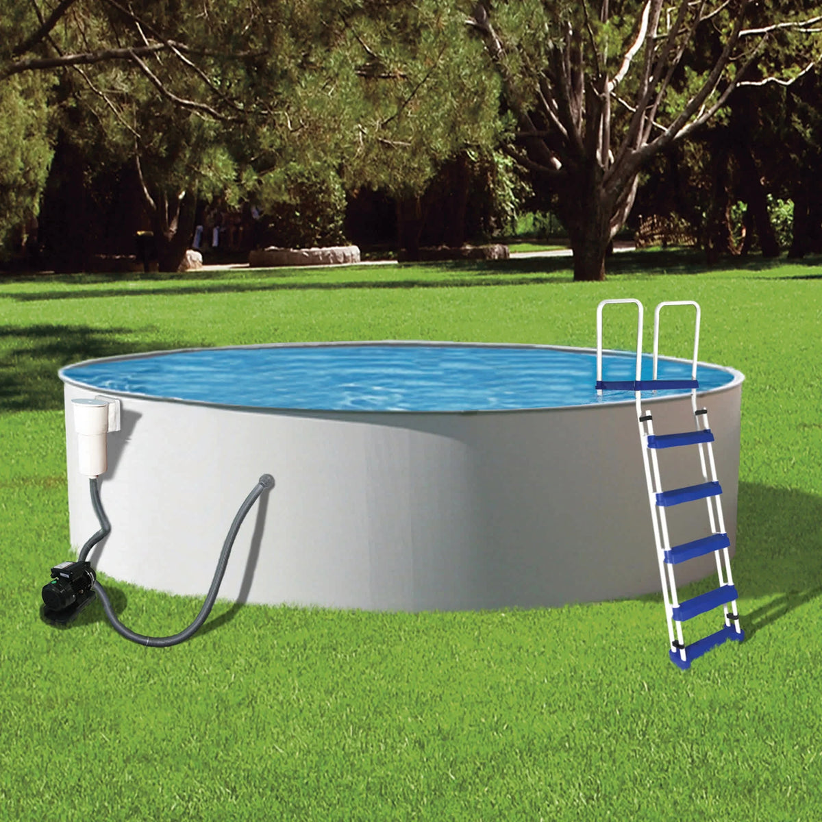 15 Ft Round 52 In Deep Metal Wall Swimming Pool Q211