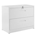 White 2 Drawer Metal Lateral File Cabinet W39398