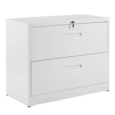 White 2 Drawer Metal Lateral File Cabinet W39398