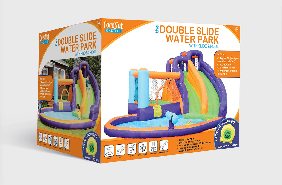 Double Slide Inflatable Water Park with Water Cannon F11276