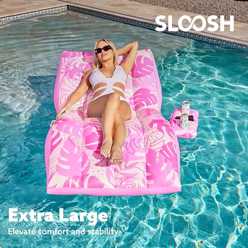 Inflatable Pool Lounge Chair with Cup Holder Y77016