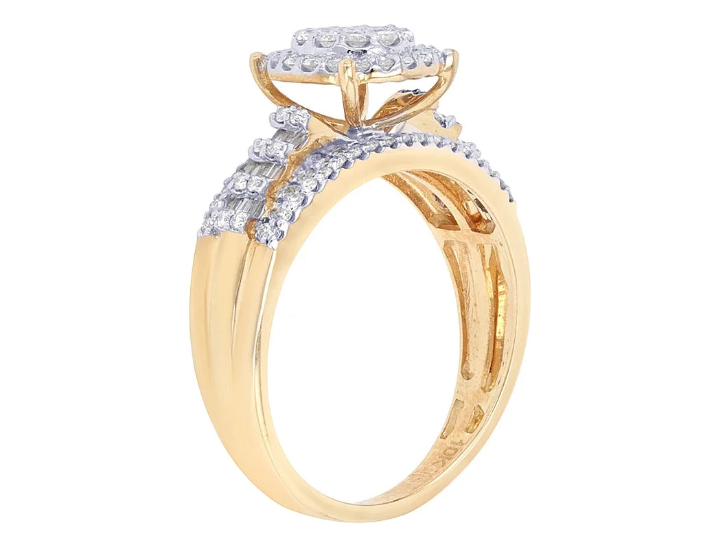 0.78 CT Diamond 10K Yellow Gold Cluster Ring C753168
