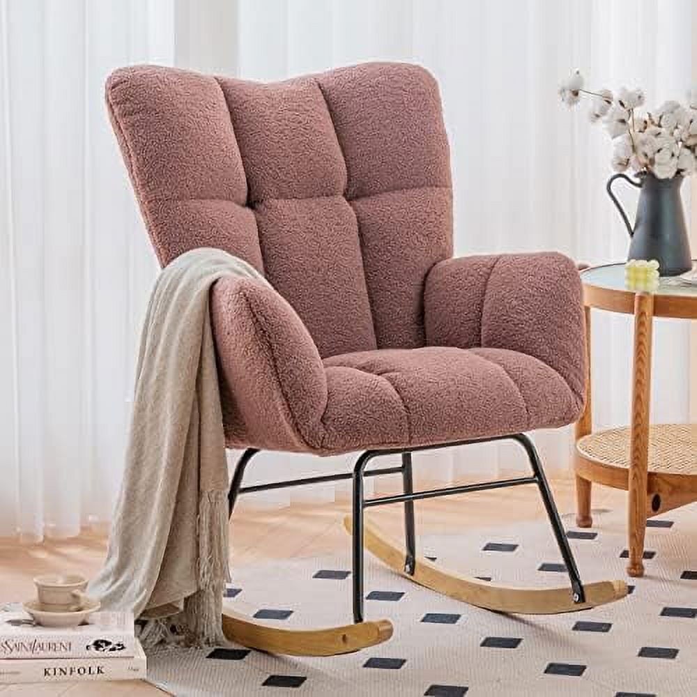 Grey Velvet Upholstered Glider Rocker B25001