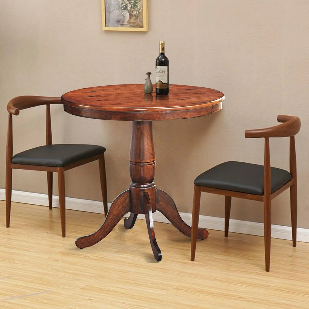 32 Inch Round Solid Wood Pedestal Dining Table M98139