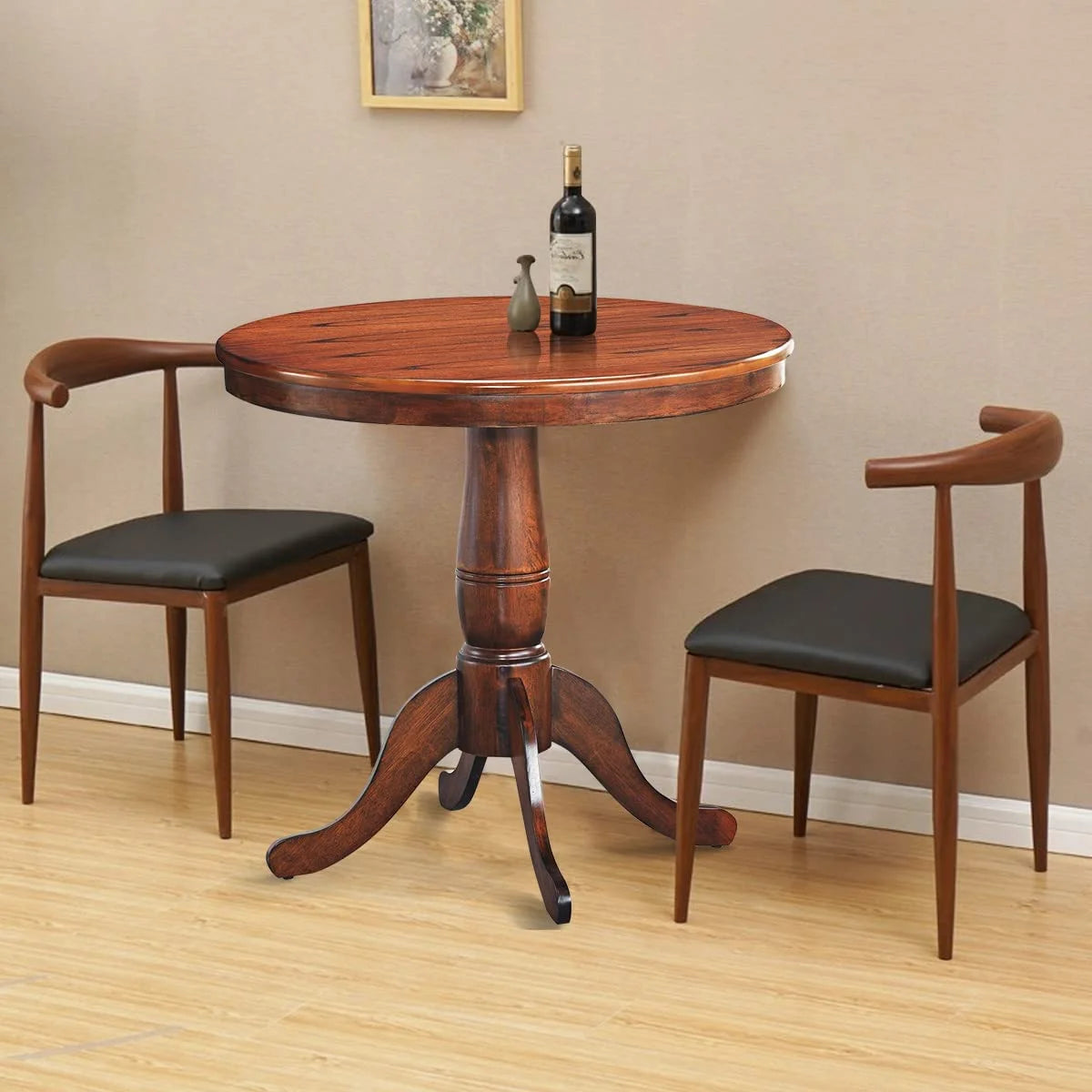 32 Inch Round Solid Wood Pedestal Dining Table M98139
