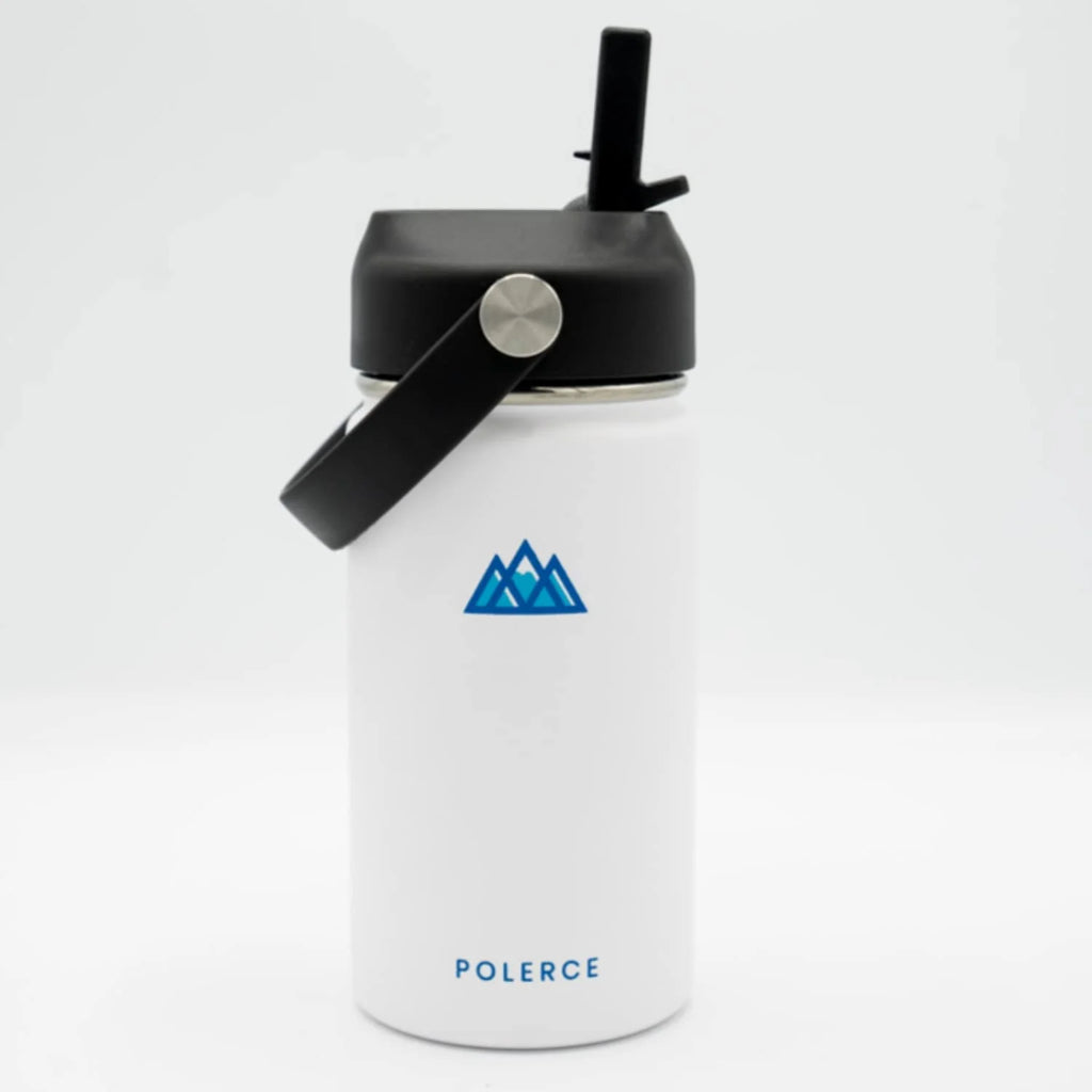 White 12 Oz Stainless Steel Vacuum Insulated Bottle with 3 Lids K210741