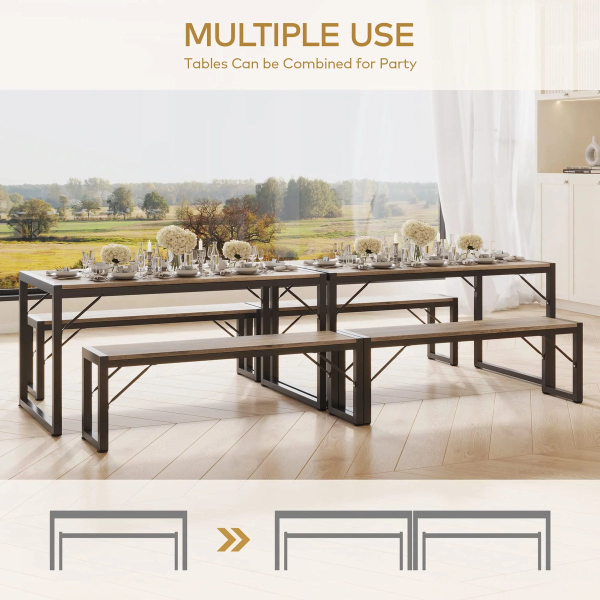 Dining Table Set for 4 Grey G8761