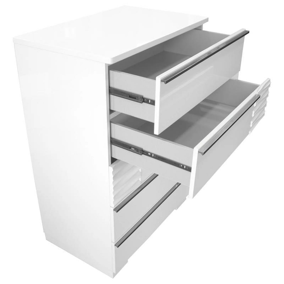 White 5 Drawer Poplar Wood Bedroom Chest N43803