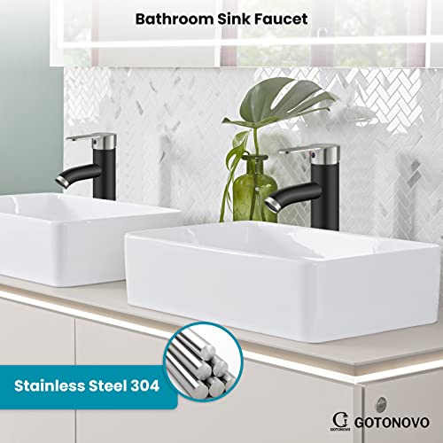 Matte Black Single Handle Vessel Sink Faucet with Pop Up Drain G84024