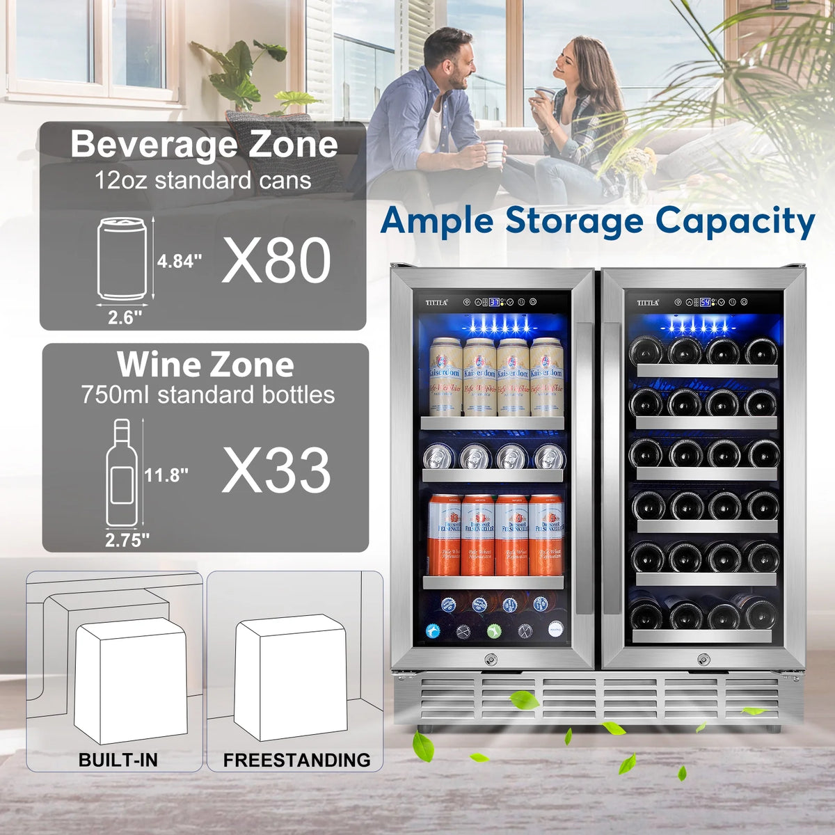 30 Inch Dual Zone Wine and Beverage Refrigerator D807537