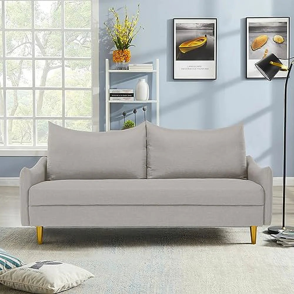 67" Velvet Tufted Loveseat Sofa with 2 Pillows Q4583
