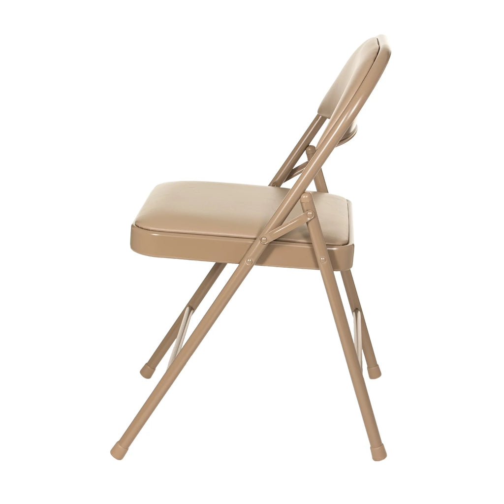 Beige Vinyl Folding Chair, Pack of 4 R159242