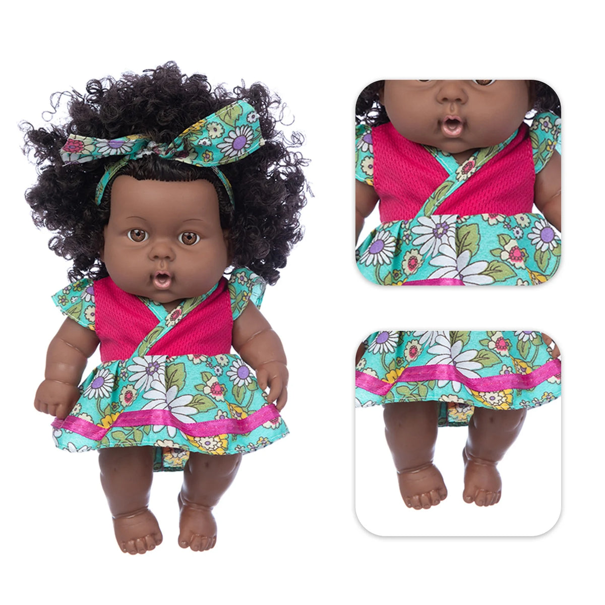 8 Inch Black Baby Dolls With Clothes N356